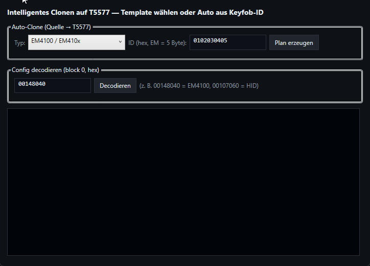 Smart cloning to T5577, EM4100 auto-clone
